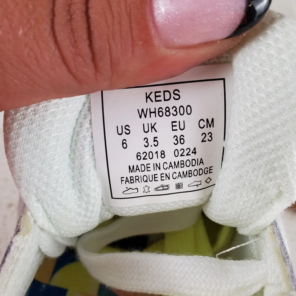 Keds The Court Womens Shoes Sz 6 White Multi Leather Lace Up Pickleball Sneakers